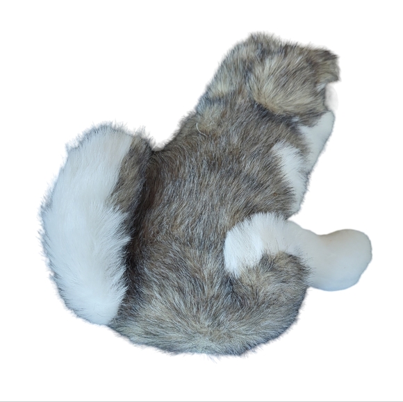Siberian Husky Stuffed Dog Toy Animal Gray White - Picture 6 of 9